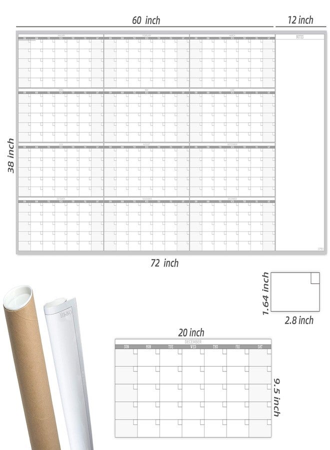 JJPRO Large Reusable Dry Erase Yearly Wall Calendar - Jumbo Premium Laminated 12 month Task Organizer - 38"x72" Undated Annual Planner for Home, Office, School Projects - Image 4